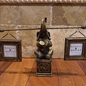Gold Elephant Figurine with Hanging Frames